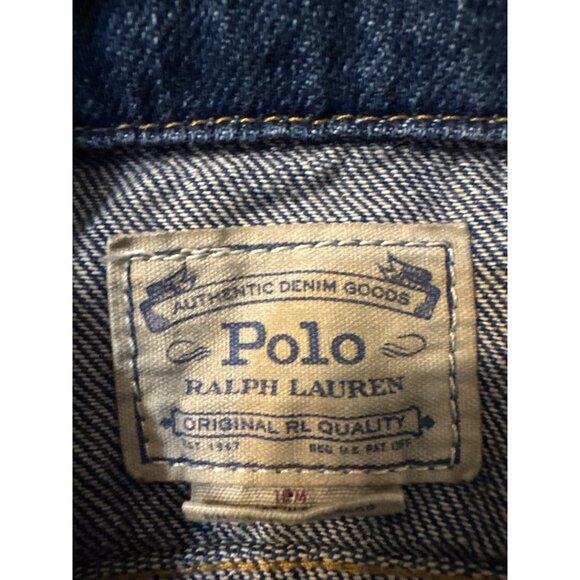 Polo Ralph Lauren Baby Denim Trucker Jacket 18M Blue Distressed Look - Picture 2 of 3